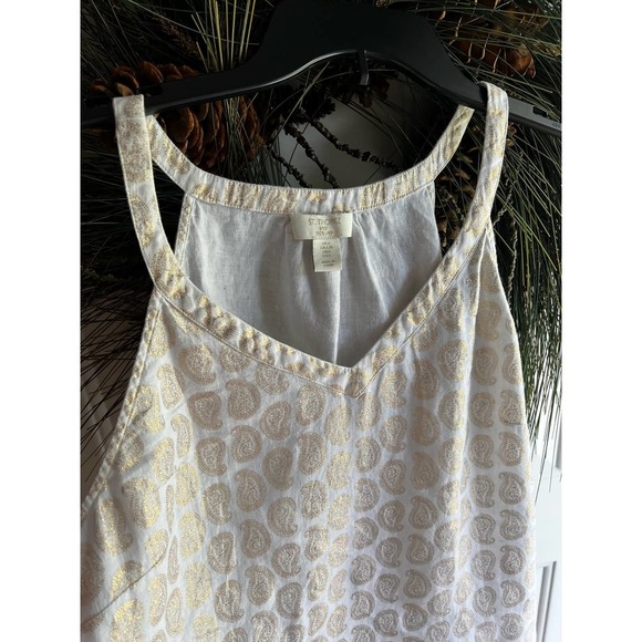 St. Tropez West 100% Linen Womens Sleeveless Paisley print Top Size Large - Picture 11 of 12